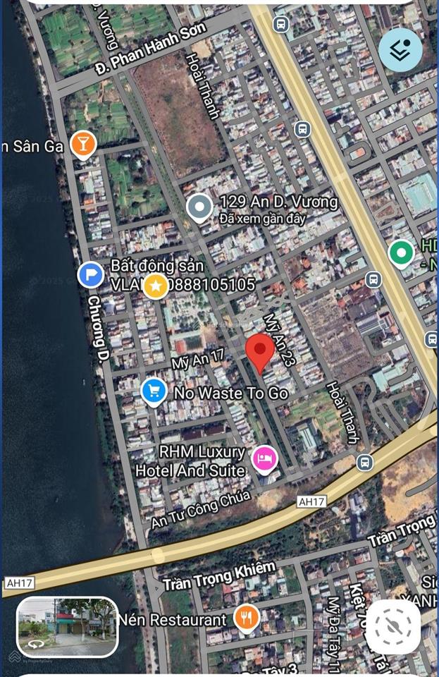 Bán lô đất liền kề đường an dương vương  đường 2 làn 33m  gần sông hàn