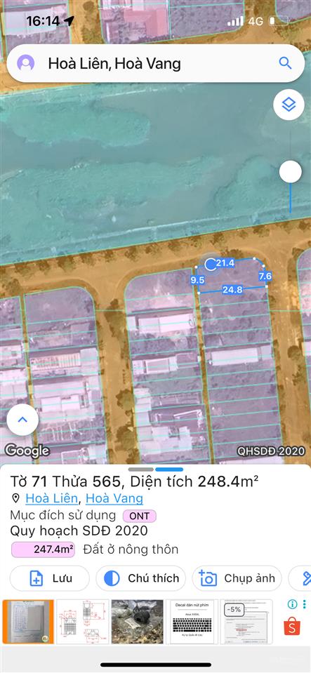 Lô góc đẹp tái định cư hoà liên 2, giá chỉ 5.5 tỷ/225m2 view kênh 5.5m p. liên chiểu
