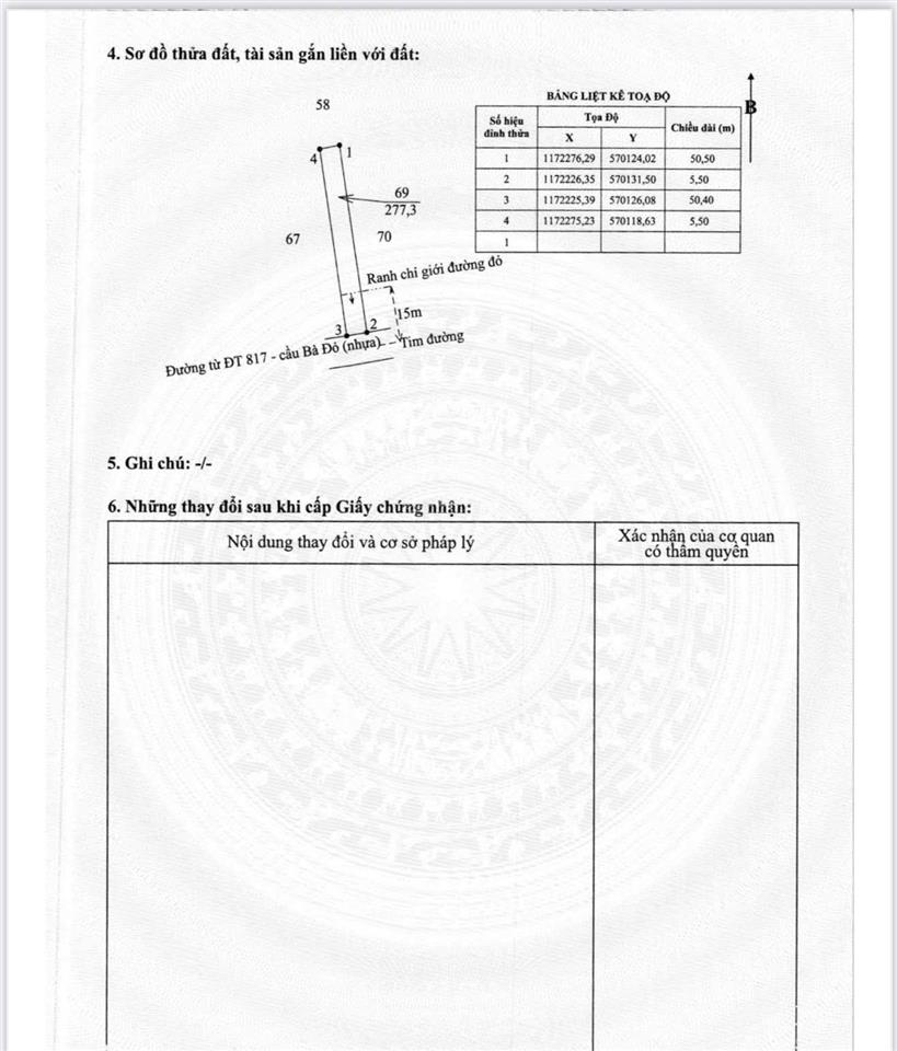 Chính chủ bán 3 lô đất 1.005 m2 đất thổ cư đường đt817 (cầu bà đỏ). giá 2.8 tỷ.  0909 927 ***