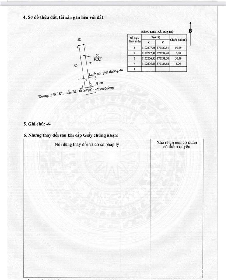 Chính chủ bán 3 lô đất 1.005 m2 đất thổ cư đường đt817 (cầu bà đỏ). giá 2.8 tỷ.  0909 927 ***