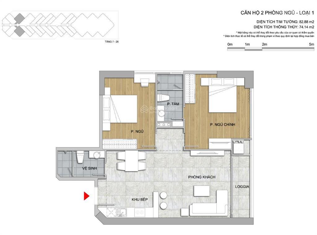 Bán căn 2 phòng ngủ view biển, giá 3.7 tỷ, 0901 383 ***