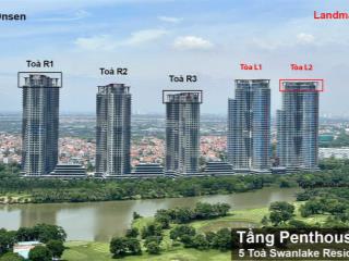 Bán căn hộ khoáng nóng siêu vip penthouse landmark ecopark 334 m2, view hồ thiên nga