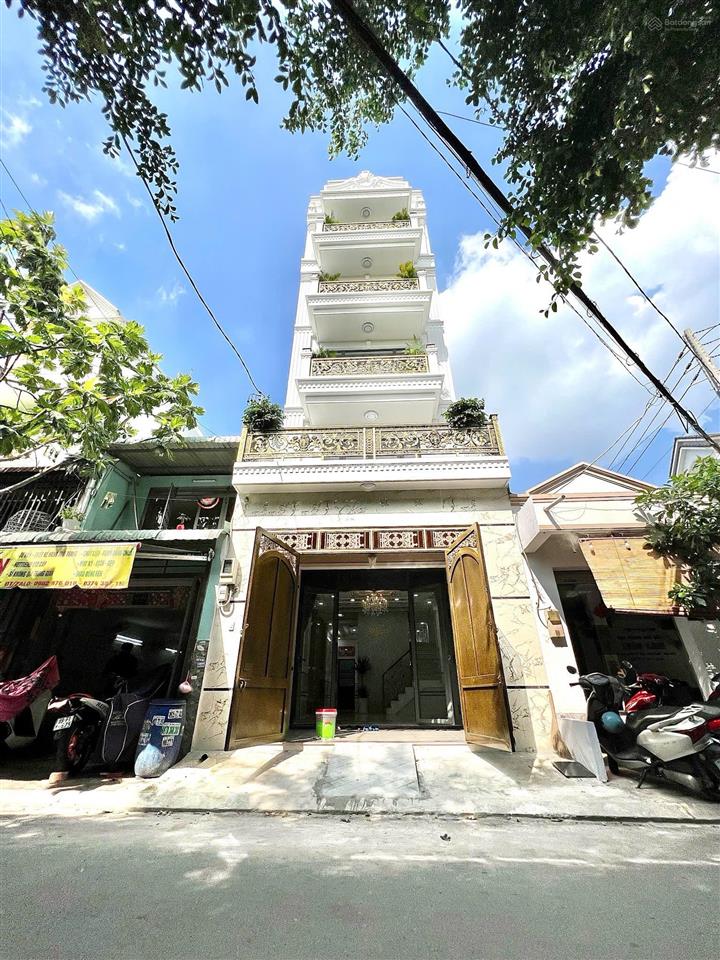 Nhà mặt tiền tân thới hiệp 14, ngay metro, công an q12. 5x20m 89m2 có thang máy. 6pn, 6wc. 5 tầng