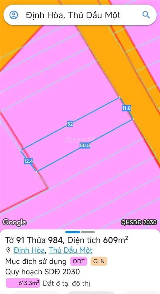 Mặt tiền nhựa dx65, dt 12*50m, thổ cư 100m2 giá 6 tỷ