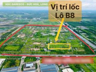 Bán nền lkv b8  40, dt 7x20m, giá bán 1,750 tỷ dự án khu đô thị daresco (đức hoà iii), vị trí đẹp