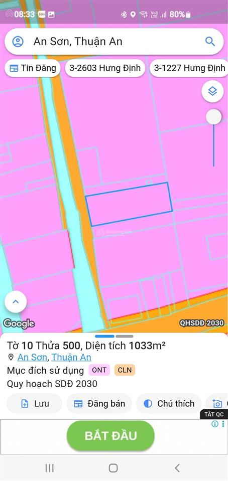 Chủ cần sang lại miếng đất dt 83m2, đã có 64m2 thổ cư. khu vực sát đường an sơn 01