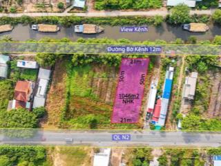 Đất 2mt qln2 1064m2 (21x50) view kênh, thạnh lợi