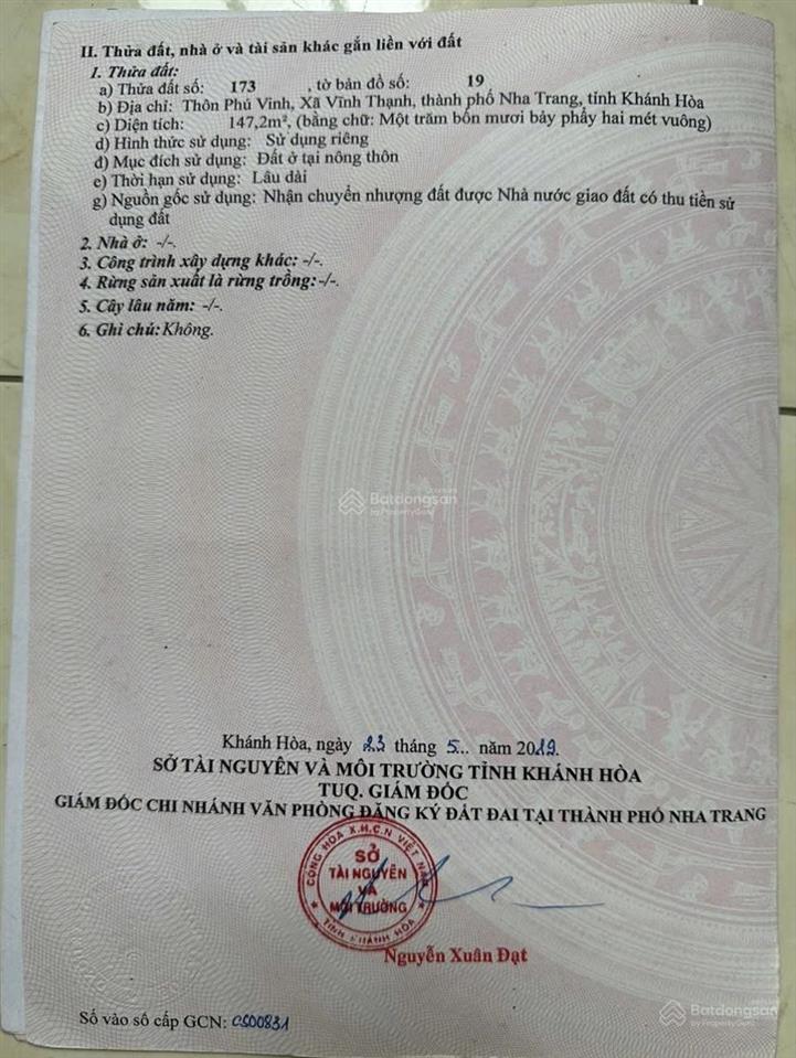 Mặt tiền đầu bầu vĩnh thạnh giá siêu tốt 18tr/m2. đường bê tông ô tô