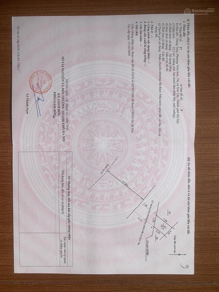 Chính chủ bán đất mặt đường quốc lộ 32 (la thành) sơn tây, hà nội 25,7m2 đất thổ cư, sổ đỏ chuẩn