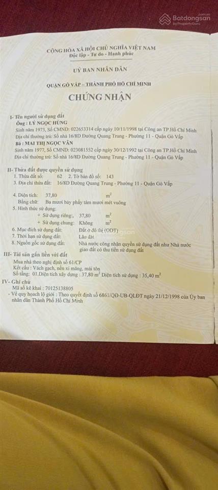 Hh1% nhận đủ, quang trung phường 11 gò vấp