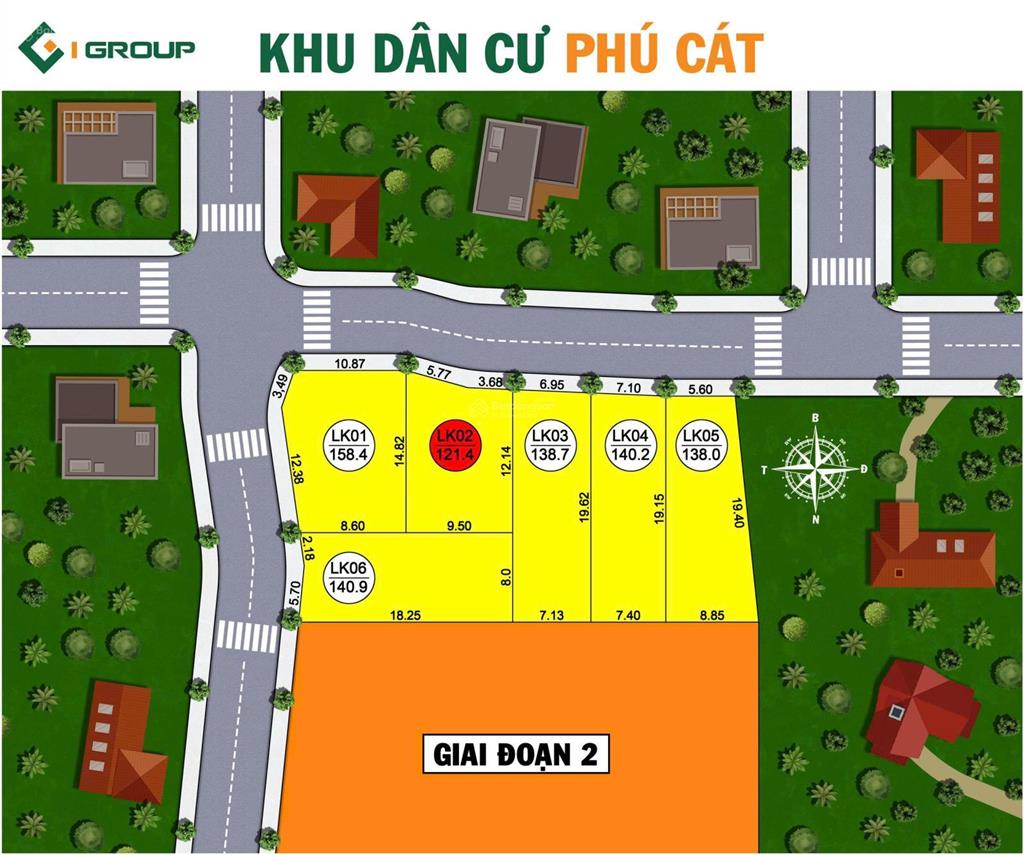 Đất liền kề khu dân cư phú cát 138m2 giá 358 triệu còn vài lô sót lại