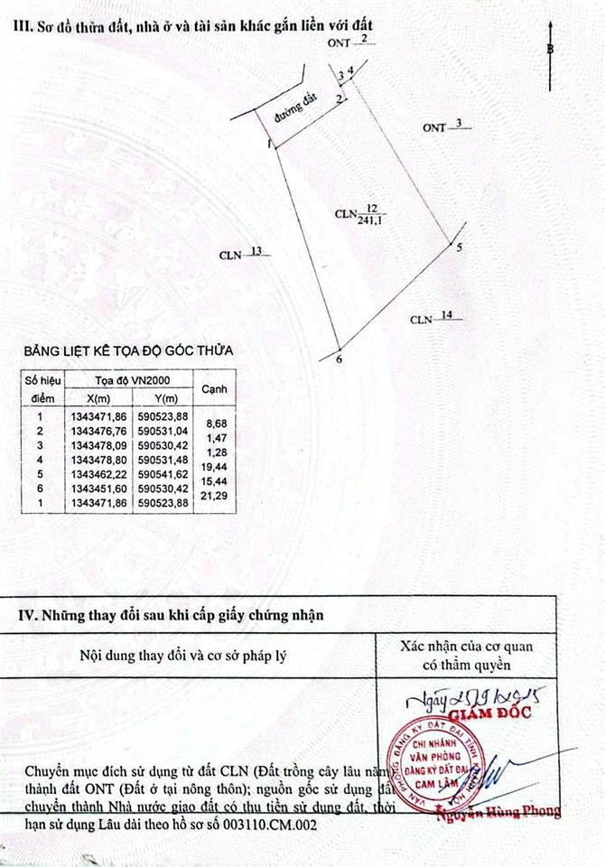 Giá đầu tư 1 tỷ 700 triệu 241m2 full thổ, chia đc 2 lô, tại suối tân,  0333 039 ***