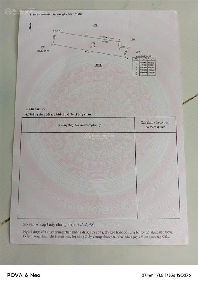 Cần bán 1 lô đất có căn nhà cũ  chỉ 950tr 1216m2