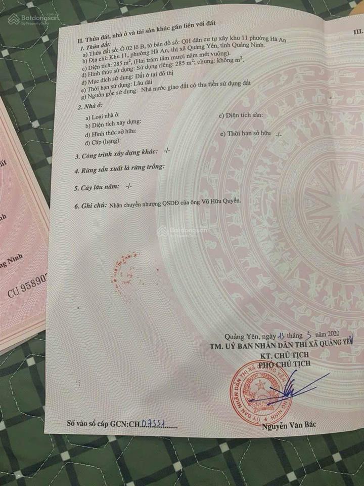 Bán 2 ô đất biệt thự cạnh dự án vinhomes hạ long xanh