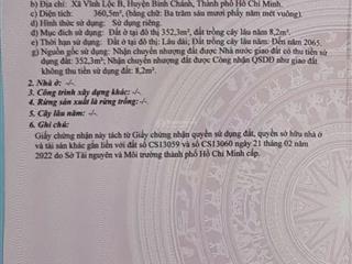 Bán đất 2/ hẻm 5m, đường vĩnh lộc, gần ngã năm, huyện bình chánh