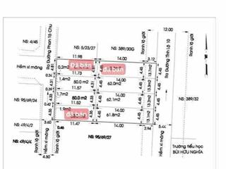 Đất hẻm xe hơi 389/ đường tỉnh lộ 10, dt 4,45x17m ngay trường bùi hữu nghĩa vị trí đẹp
