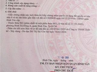 Bán đất hẻm xe tải 8m địa chỉ 111/ đường tây lân gần chợ mỹ nga, dt 4,2x28m