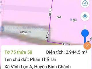 Chính chủ cần bán gấp đất full thổ cư, 1000m²  nguyễn thị trọn, vĩnh lộc a