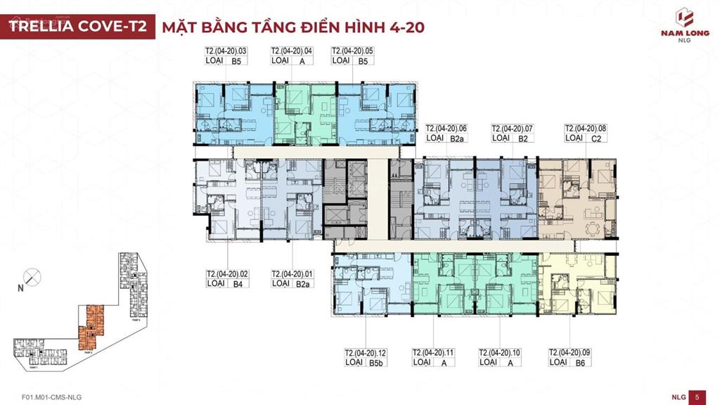 Sàn cđt nam long  chọn căn vị tri đẹp  giỏ hàng căn 2pn 2wc giá tốt nhất trellia có vat là 5.2 tỷ