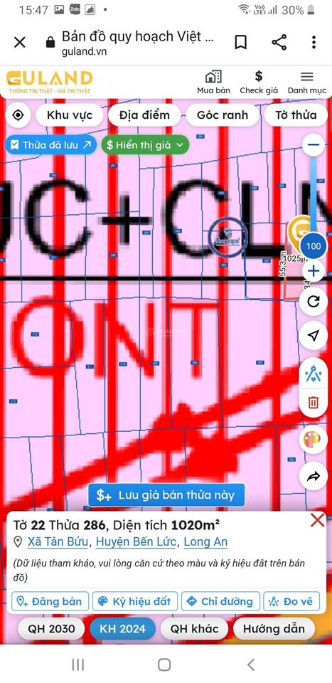 Đất 1020m2 nông nghiệp ấp 3, xã tân bửu, huyện bến lức, tỉnh long an