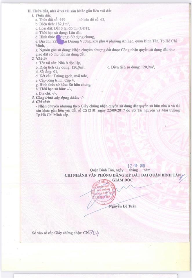 Hai dãy nhà trọ hẻm 223 an dương vương phường an lạc quan bình tân dt 9 x 20m.