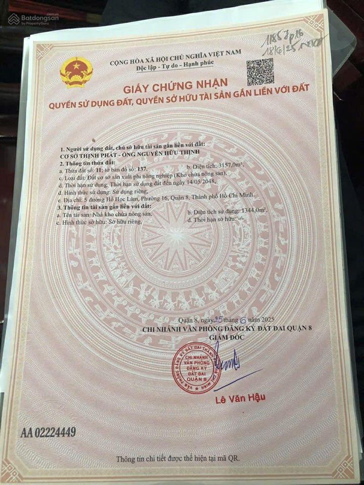 Xưởng 4200m2 đất sxkd hồ học lãm phường 16 quận 8 tphcm
