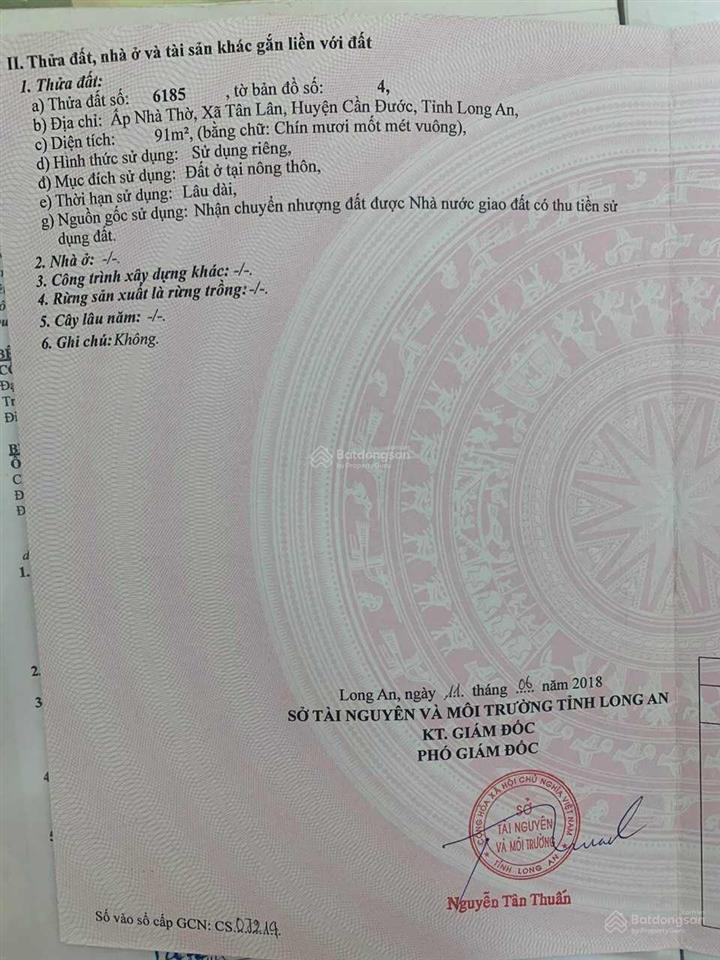 Bán lỗ 300 triệu đất ngay công an huyện cần đước  long an chỉ 888 triệu/91m2 shr