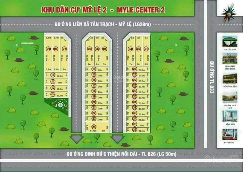 Khu dân cư mỹ lệ sát bên tỉnh lộ 830, 4x20,9m=83,5m2. chính chủ ra gấp 820triệu