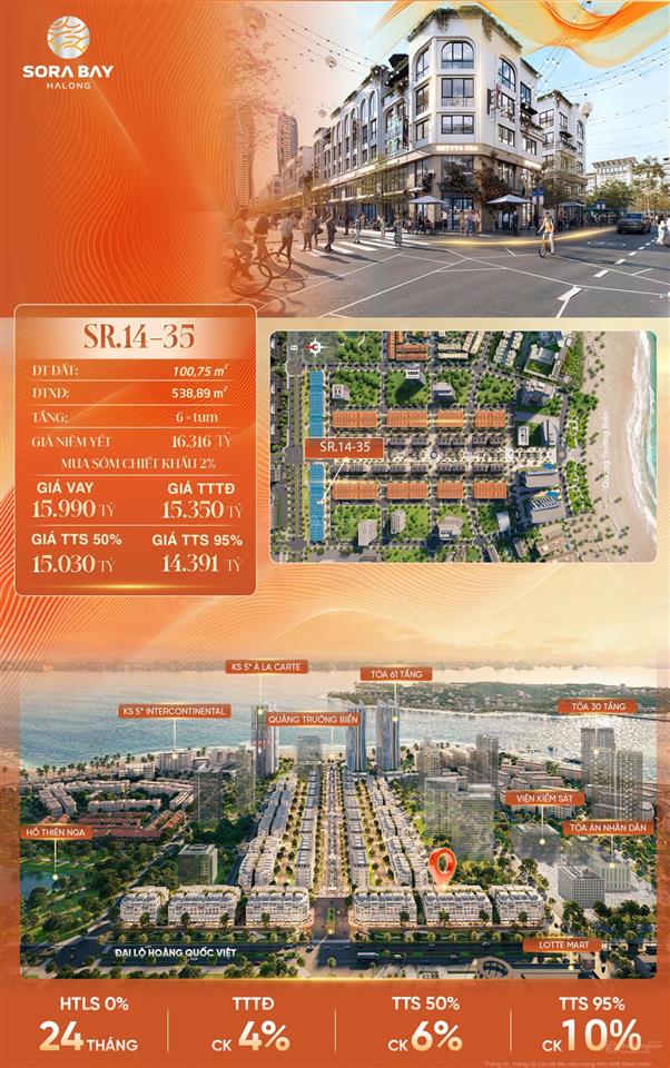 Bán căn shophouse 100.75m2 giá rẻ nhất dự án sora bay hạ long chỉ 14.391 tỷ