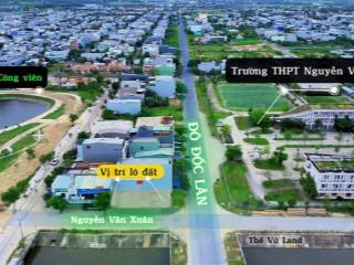 Lô góc 2 mặt tiền đường 10m5 đô đốc lân  nguyễn văn xuân dt 176m2 ngang 9,3m đối diện trường cấp 3
