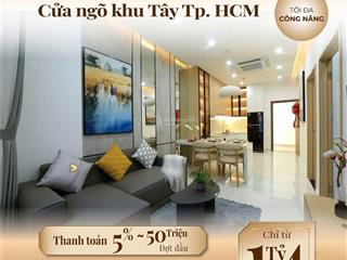 Căn hộ 1pn1wc40m2 destino mt ql1a, tt chỉ 30% nhận nhà, hỗ trợ vay 70%, 0% ls, ân hạn 24 tháng