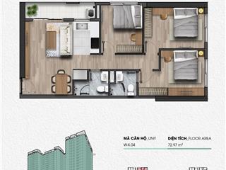 Căn góc 3pn tầng 1x diện tích 73m2