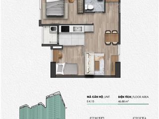 Rẻ nhất fpt3, căn 1+ tầng 24 diện tích 47m2 dự kiến bàn giao vào quý 2/2026