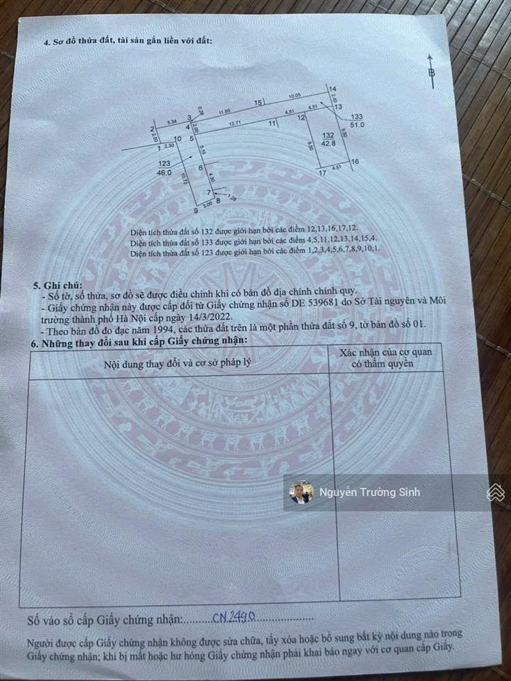 Sở hữu ngay lô đất đẹp mai lâm, đông anh 42.8m.mặt tiền hậu 4.51m chỉ 4,15 tỷ