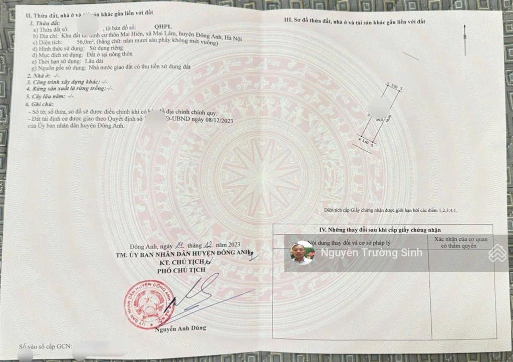 Bán đất tại xã mai lâm, đông anh, hà nội, 149 triệu/m2, 56m2  giá siêu hời. tái định cư bộ ca