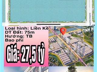 Bán suất ngoại giao biệt thự vinhomes cô loa, dãy tn cách hồ trung tâm 100m. dt 75m2 giá 27 tỷ
