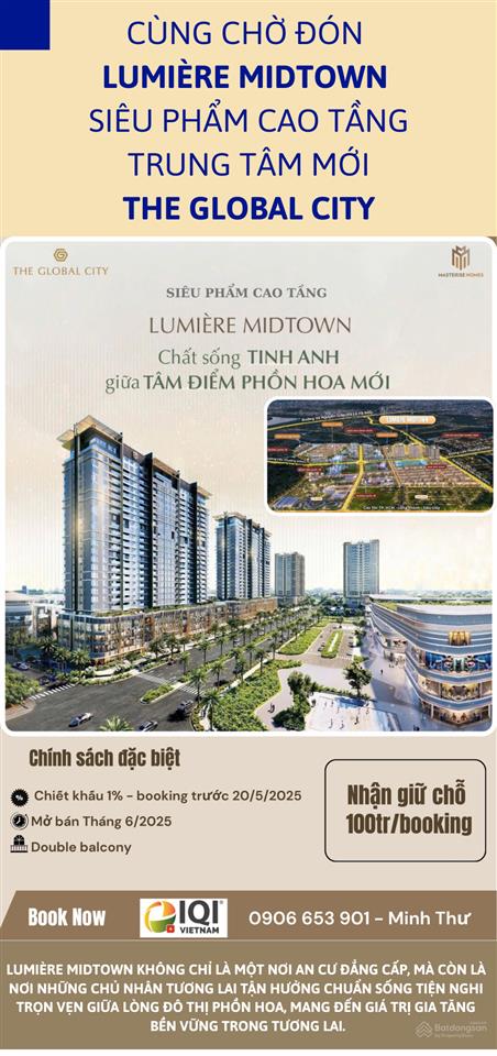 Bán căn 2pn view sông, tt trước 1.9 tỷ nhận nhà, lãi 0% đến 30 tháng, dự án the global city.