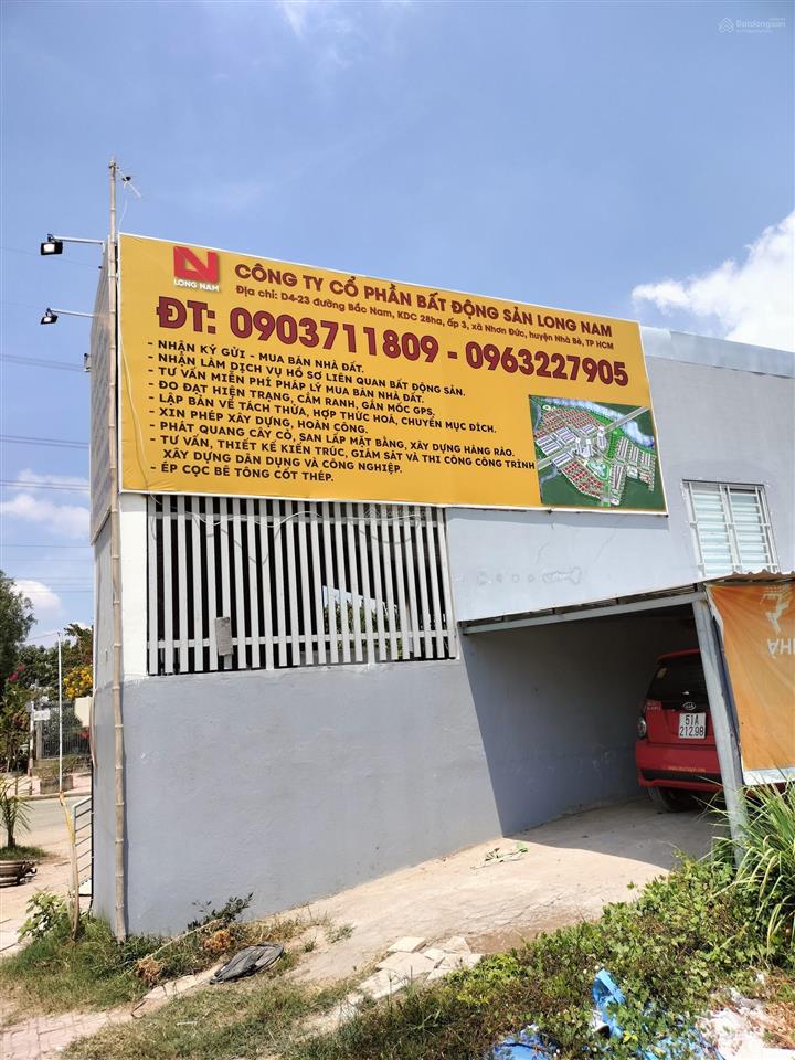Bán đất thổ cư đã có sổ 5x24m, đường 24m, khu vực nhơn đức, nhà bè, giá 50tr/m2