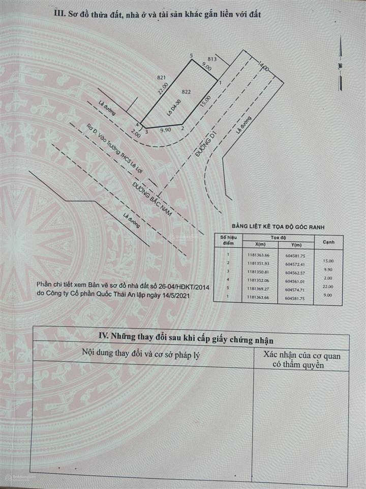 Bán đất thổ cư đã có sổ, lô góc, 9x22m, giá 55tr/m2