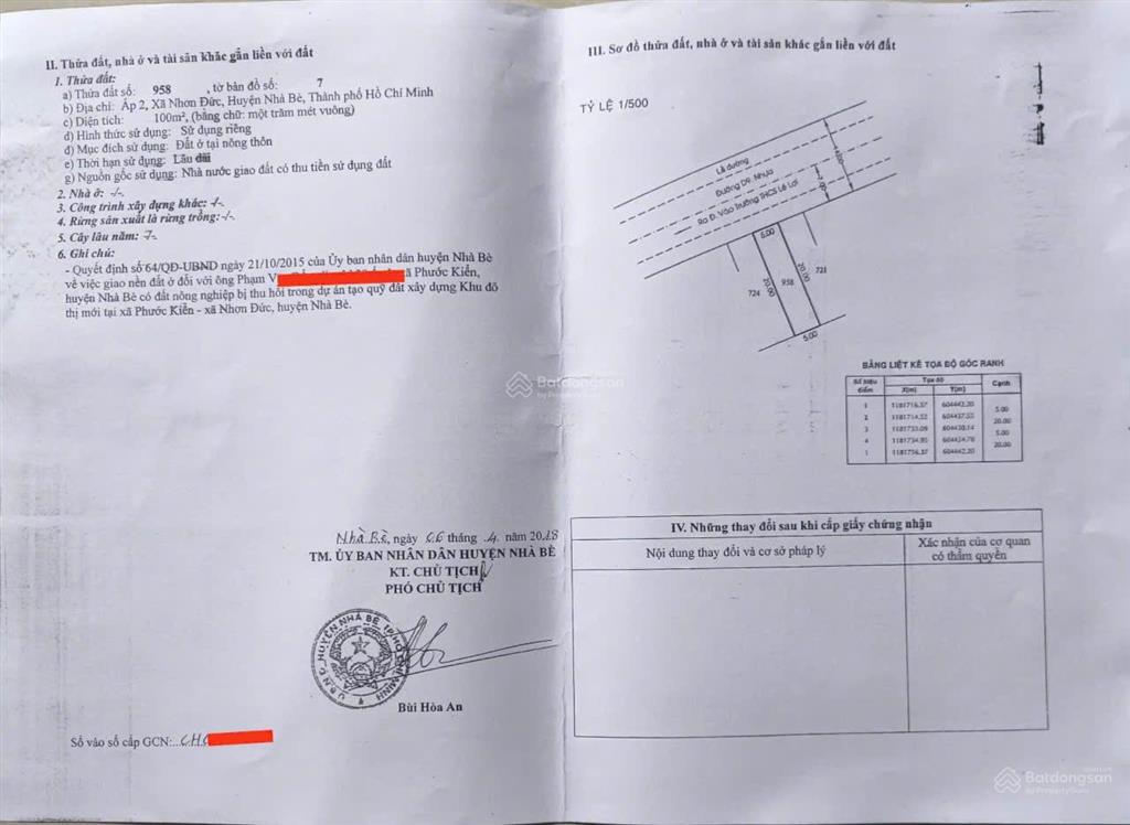 Đất ở đã có sổ, đường 50m ngay trung tâm khu 28ha nhơn đức nhà bè, 5x21m, giá 6 tỷ