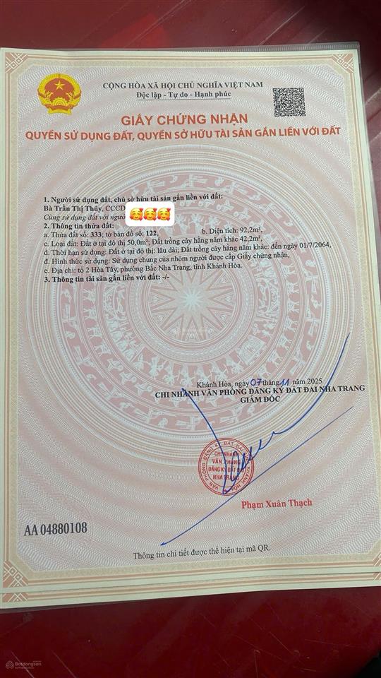 Lô đất đẹp sát đường 2/4 (cách đường lớn 4 nhà) giá siêu tốt