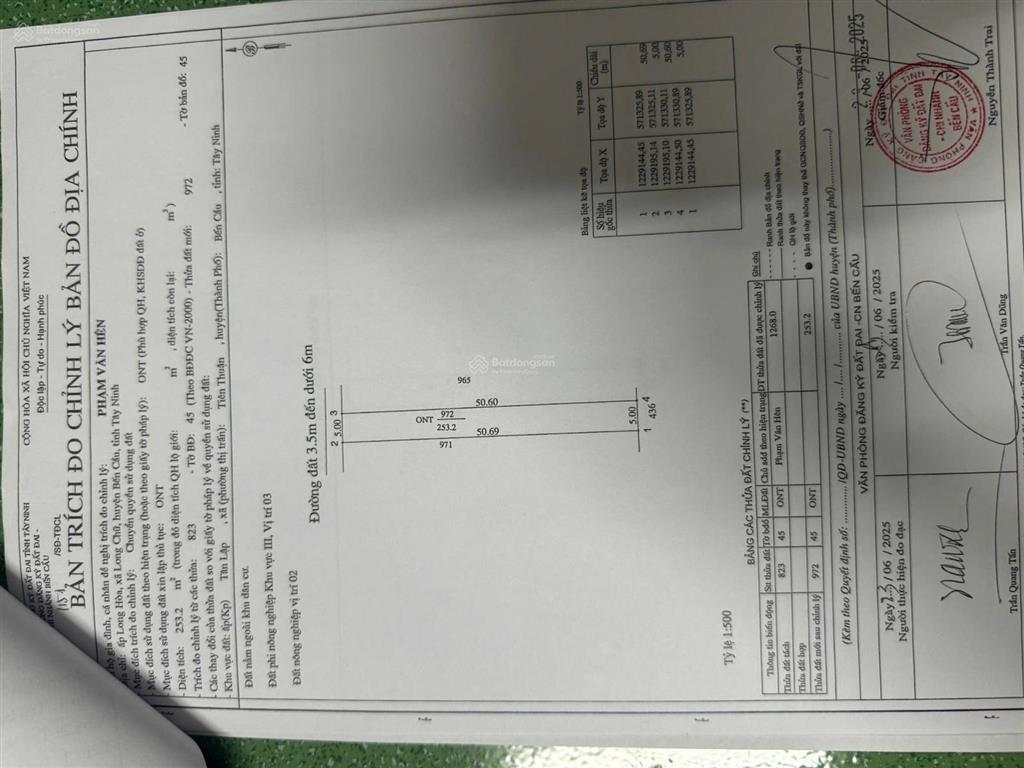 Bán đất đt 786, tiên thuận, bến cầu, tây ninh, giá tốt, 250m2