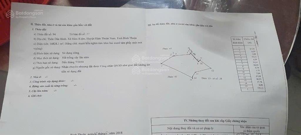 Tôi chính chủ đang cần bán gấp, rẻ lô đất dt rộng 1 hecta, đường ô tô, gần lối lên cao tốc hàm kiệm