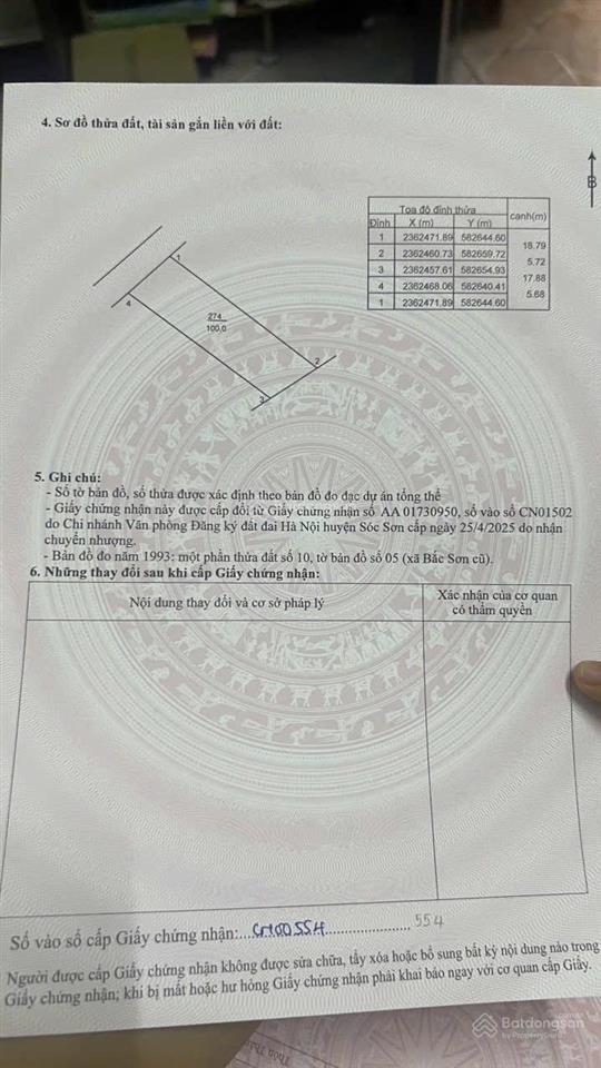 Cần bán gấp lô đất 100m2 full thổ cư thuộc làng du lịch nghỉ dưỡng phúc xuân chỉ 900triệu