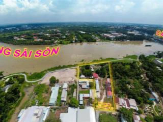 Nhà vườn vị trí vip mt sông sài gòn bình mỹ củ chi. cách cầu phú cường 300m. dt 4387m2 có 1100m2 tc