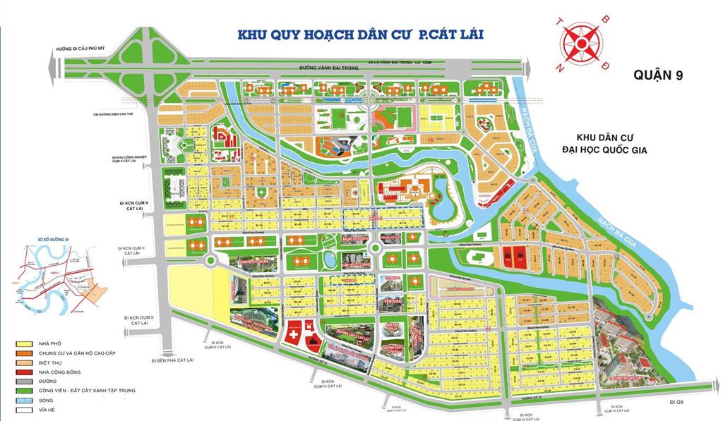 Bán đất sổ đỏ cá nhân tại kdc cát lái quận 2. gần trường đại học umt. dt 7x20m(140m2) giá 65 tr/m2