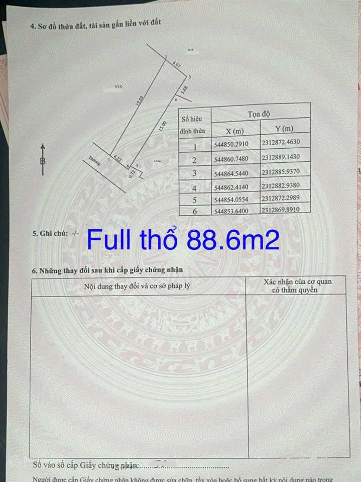 Bán lô đất 88.6m2 full thổ cư giá chỉ 34 tr/m2, đường ô tô vào tận nhà vị trí cực đẹp tại văn giang