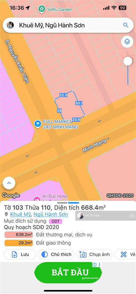 Hiếm! lô góc 2mt minh mạng và khắc viện đường to chà bá ngay biển