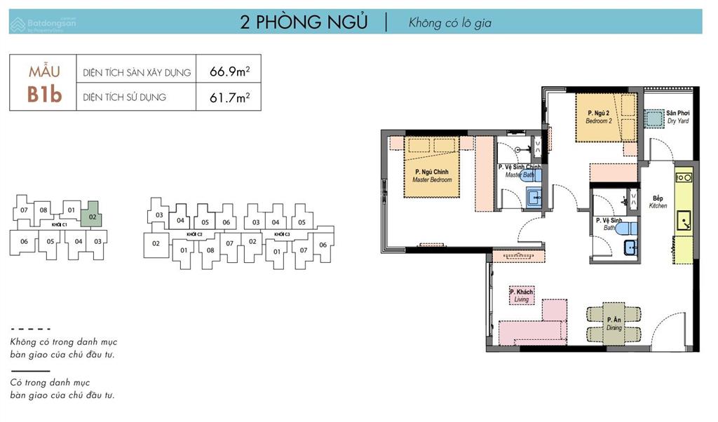 Bán gấp căn hộ the habitat bình dương, 2,75 tỷ, 61.7m2, 2pn, 2wc, hướng nam