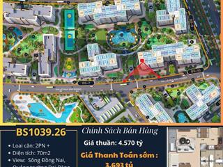 Bán độc quyền căn 2pn + bs10 tropycal giá 3.693 tỷ, mua trực tiếp chủ đầu tư giảm 877tr (ck 17.3%)
